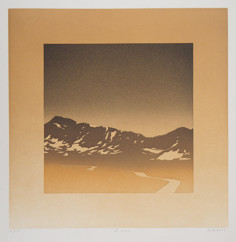 Jean SOLOMBRE : La sommet, 1979 - Gravure (détail)