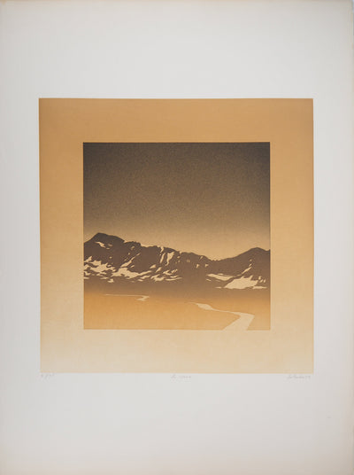 Jean SOLOMBRE : La sommet, 1979 - Gravure (détail)