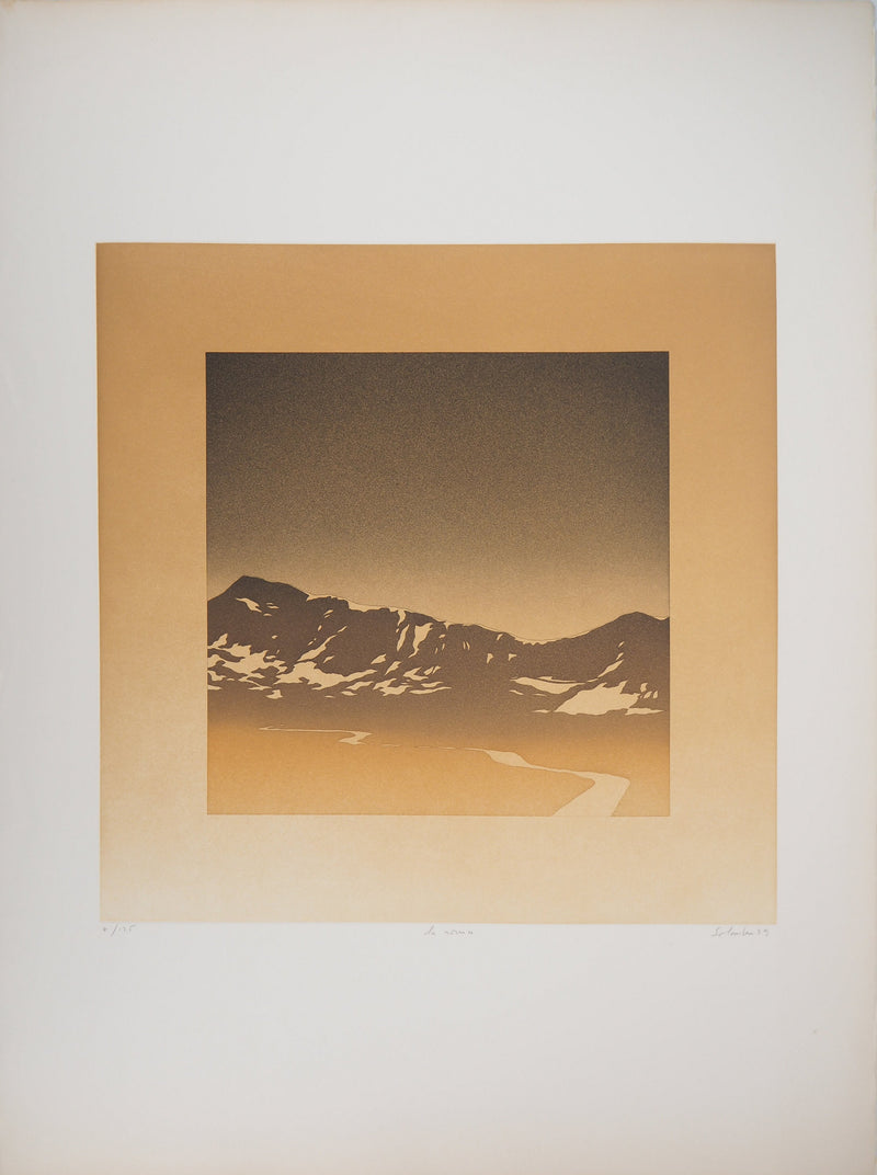 Jean SOLOMBRE : La sommet, 1979 - Gravure (détail)