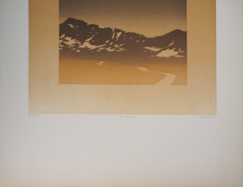 Jean SOLOMBRE : La sommet, 1979 - Gravure (détail)