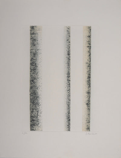 Jean SOLOMBRE : Troncs de bouleaux, 1981 - Gravure