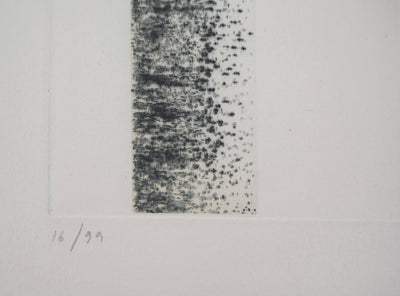 Jean SOLOMBRE : Troncs de bouleaux, 1981 - Gravure (détail)
