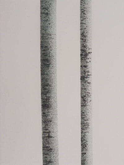 Jean SOLOMBRE : Troncs de bouleaux à deux, 1981 - Gravure (détail)