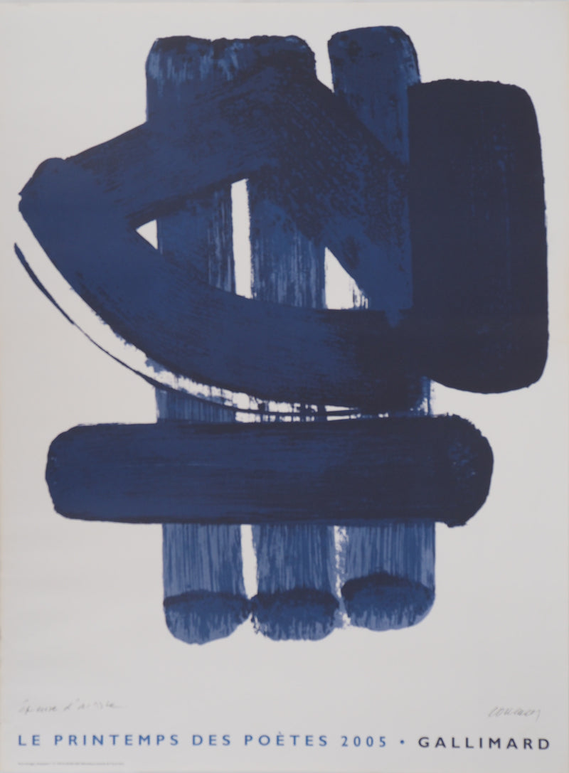 Pierre SOULAGES : Le printemps des poètes, Affiche originale (vue générale) - Crédit photo : Galerie Art.Paris