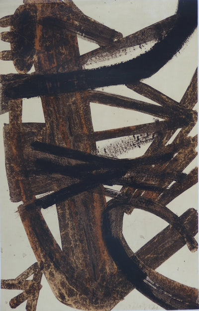 Pierre SOULAGES : Antagonismes, 1960 - Lithographie (détail)