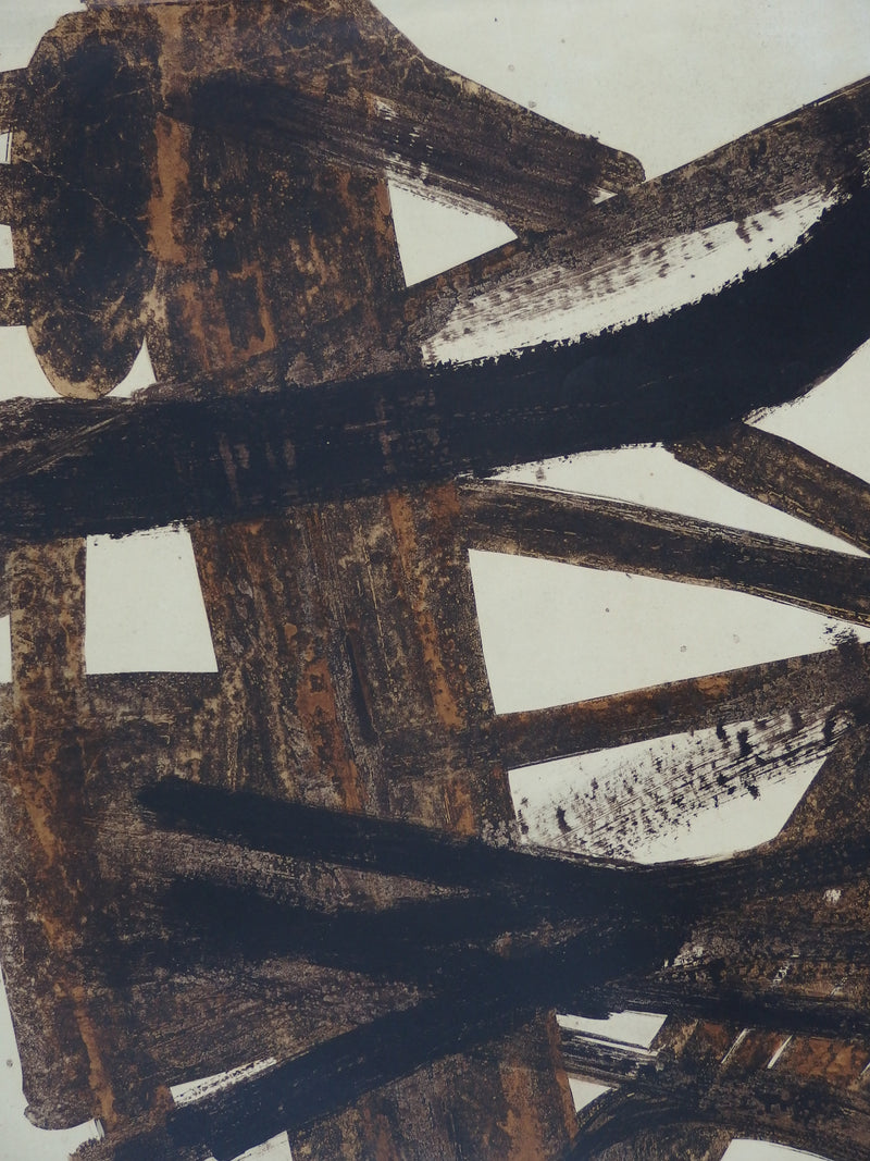 Pierre SOULAGES : Antagonismes, 1960 - Lithographie (détail)