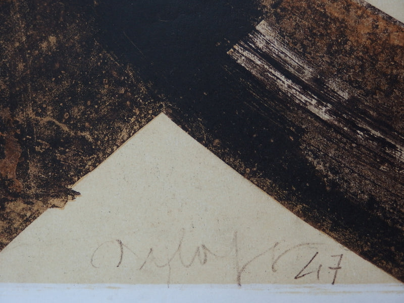 Pierre SOULAGES : Antagonismes, 1960 - Lithographie (détail)