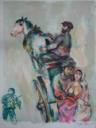Walter SPITZER : Le retour des mariés - Lithographie