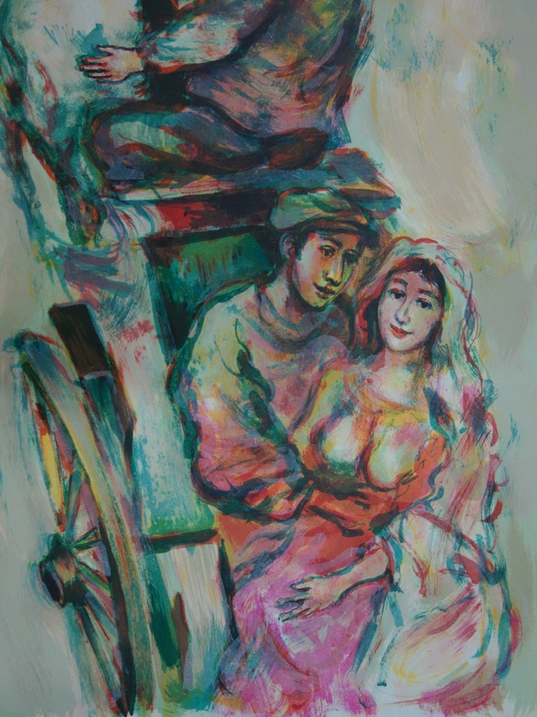 Walter SPITZER : Le retour des mariés - Lithographie (détail)
