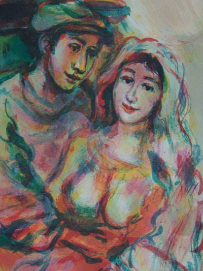 Walter SPITZER : Le retour des mariés - Lithographie (détail)