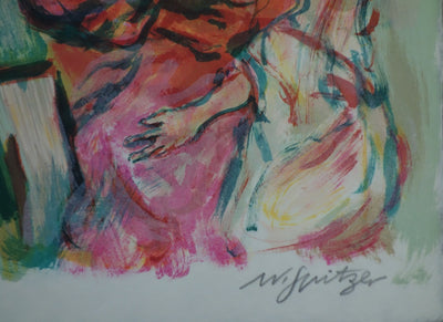 Walter SPITZER : Le retour des mariés - Lithographie (détail)