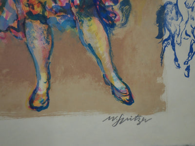 Walter SPITZER : Les saltimbanques musiciens - Lithographie (détail)