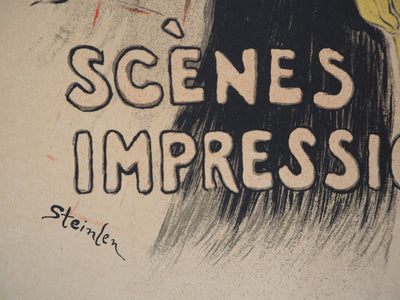 Théophile Alexandre STEINLEN : Scènes impressionnistes (Mothu et Doria), 1895 - Affiche (détail)