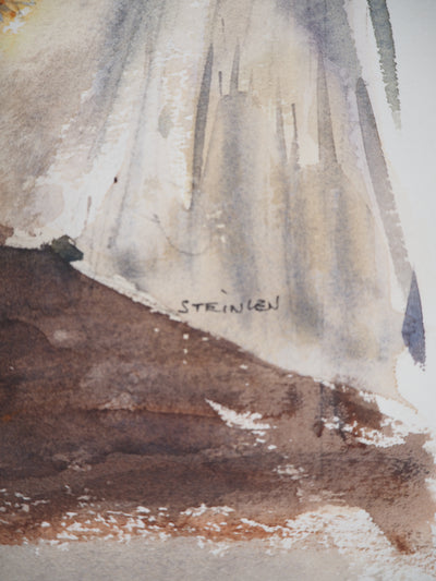 Aimé Daniel STEINLEN : Nature morte : fleurs de printemps, vers 1960 - Aquarelle (détail)