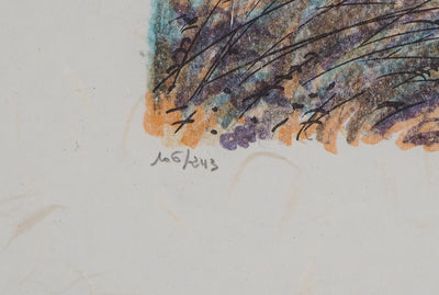 Aimé Daniel STEINLEN : Abords d'Aix, Chemin vers la Sainte Victoire - Lithographie (détail)