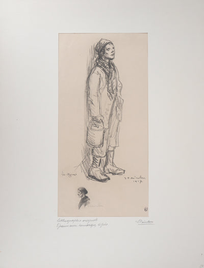 Théophile Alexandre STEINLEN : Le môme - Lithographie (détail)