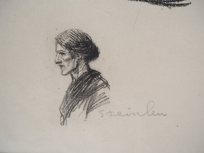 Théophile Alexandre STEINLEN : Le môme - Lithographie (détail)