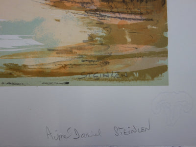 Aimé Daniel STEINLEN : Le port tranquille - Lithographie (détail)