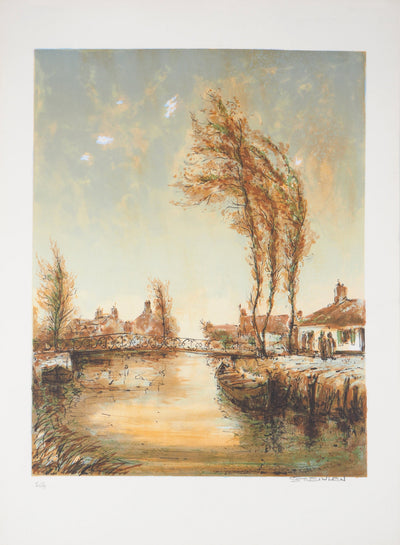 Aimé Daniel STEINLEN : Vent d'hiver - Lithographie (détail)
