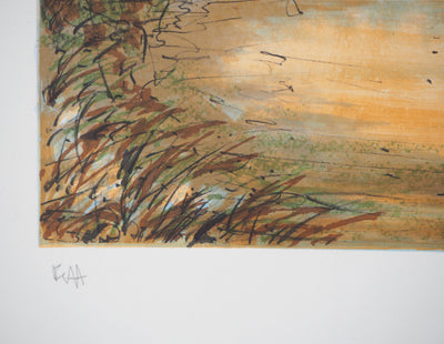 Aimé Daniel STEINLEN : Vent d'hiver - Lithographie (détail)