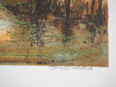 Aimé Daniel STEINLEN : Vent d'hiver - Lithographie (détail)