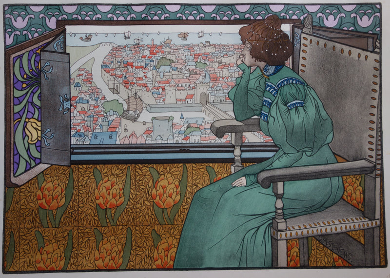 Gustave-Max STEVENS : Solveig - Lithographie (détail)