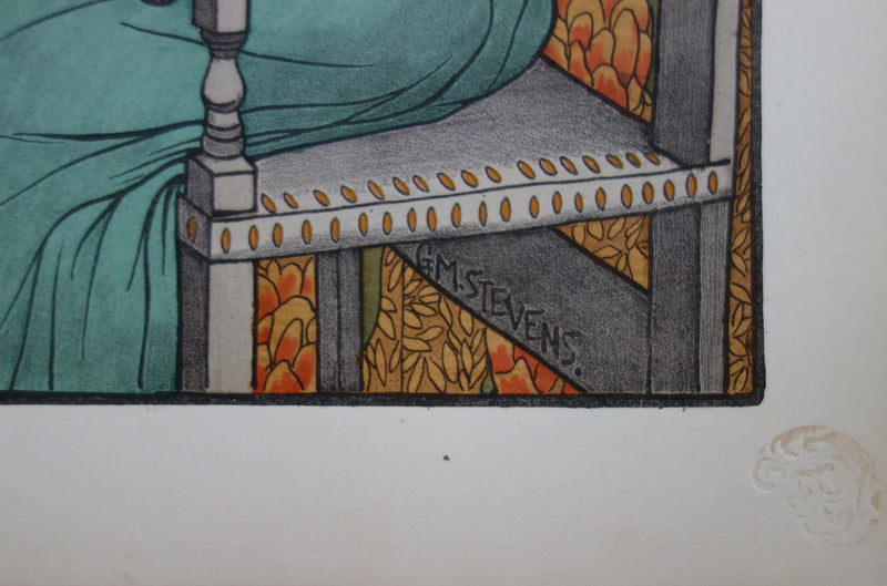 Gustave-Max STEVENS : Solveig - Lithographie (détail)