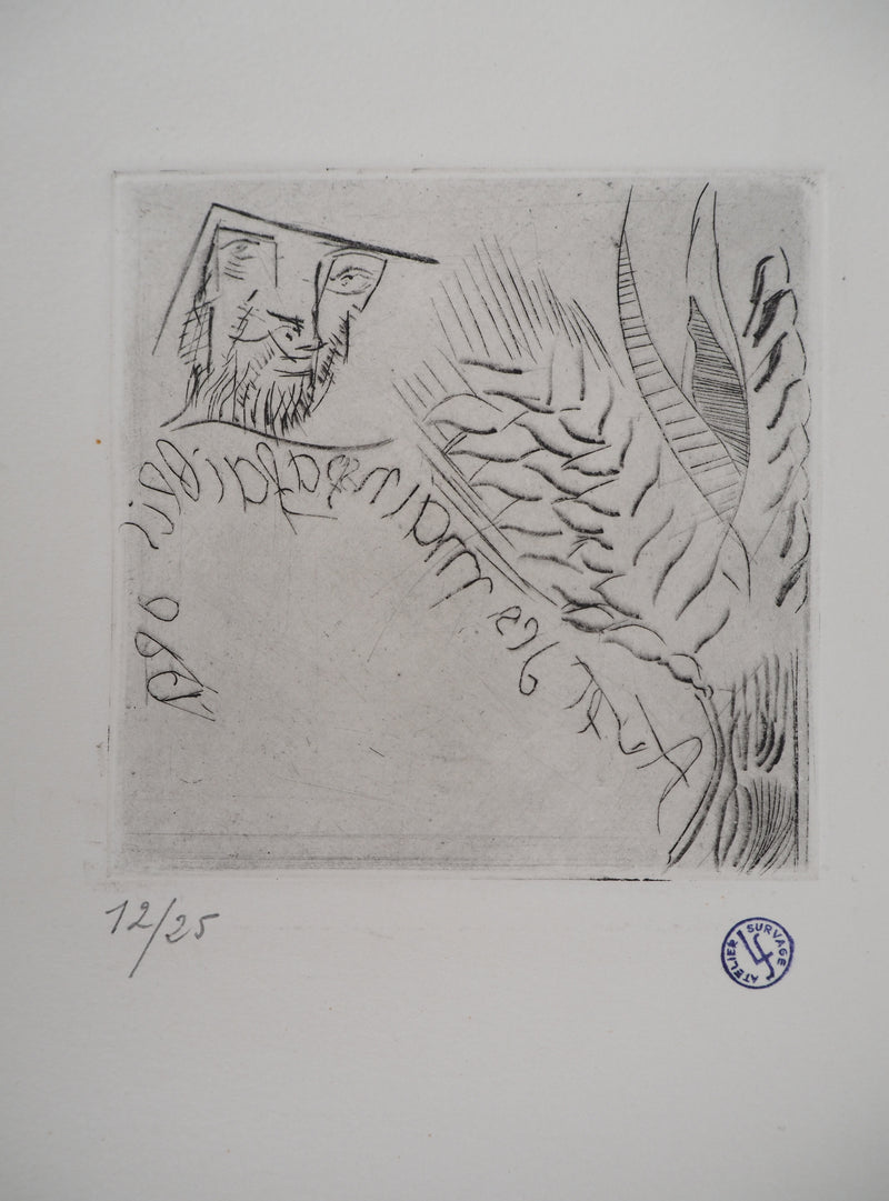 Léopold SURVAGE : Personnage aux rameaux - Gravure