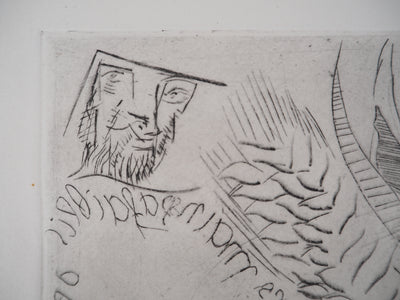 Léopold SURVAGE : Personnage aux rameaux - Gravure (détail)