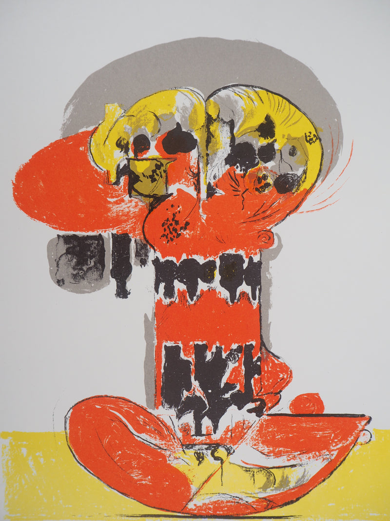 Graham SUTHERLAND : Composition en jaune et rouge, Lithographie originale (photo de détail 2) - Crédit photo : Galerie Art.Paris