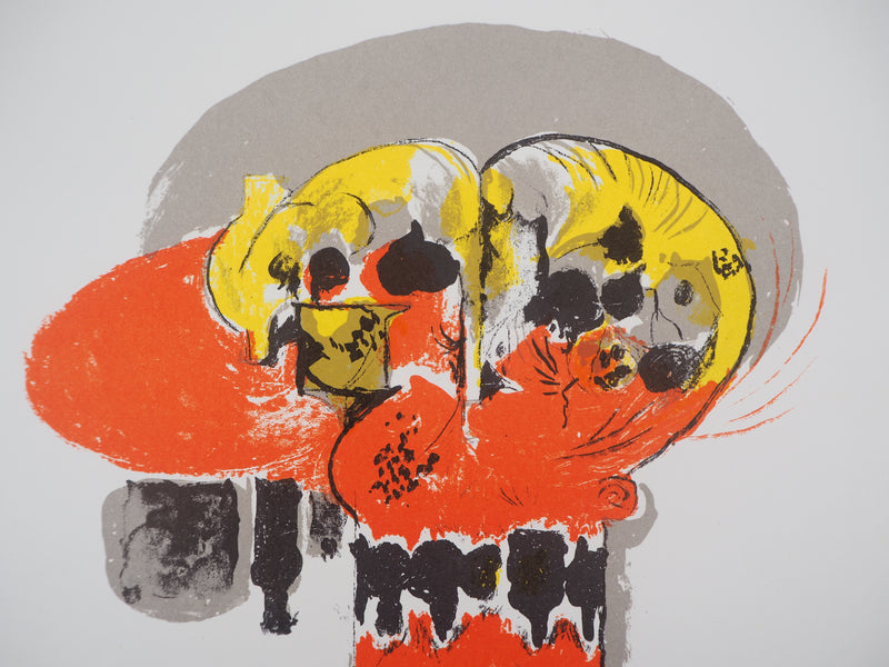 Graham SUTHERLAND : Composition en jaune et rouge, Lithographie originale (photo de détail 3) - Crédit photo : Galerie Art.Paris