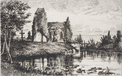 Alfred TAIEE : Criqueboeuf (Calvados) - Gravure