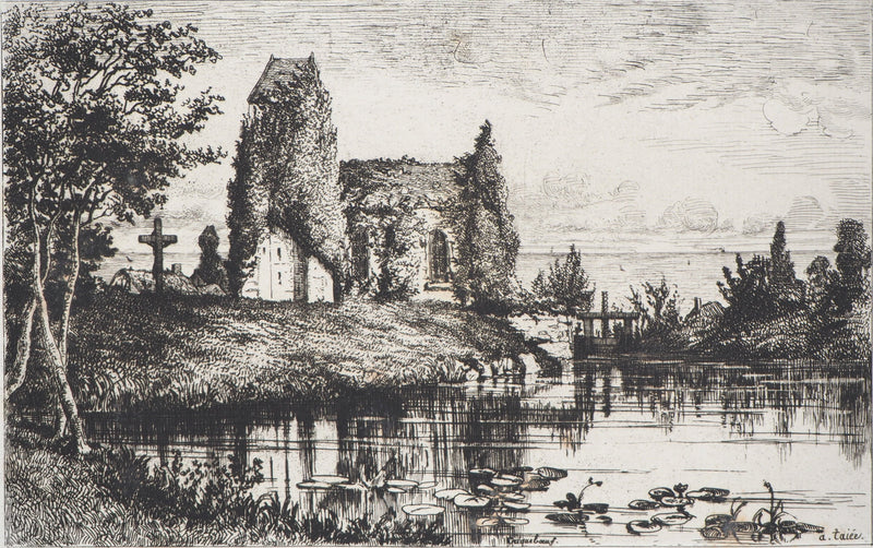 Alfred TAIEE : Criqueboeuf (Calvados) - Gravure