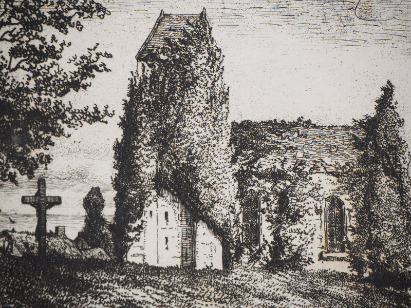 Alfred TAIEE : Criqueboeuf (Calvados) - Gravure (détail)
