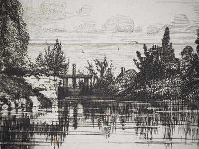 Alfred TAIEE : Criqueboeuf (Calvados) - Gravure (détail)