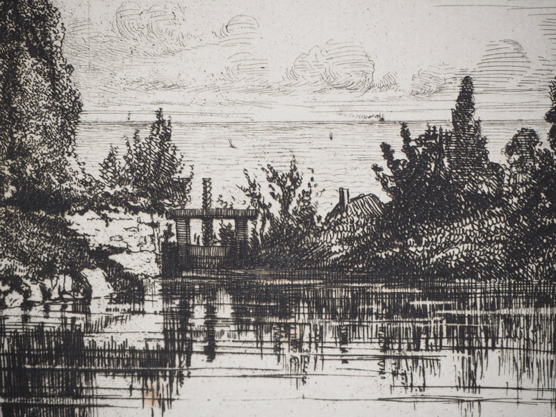 Alfred TAIEE : Criqueboeuf (Calvados) - Gravure (détail)