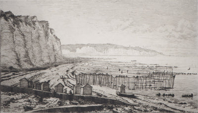 Alfred TAIEE : Dieppe, les pêcheries - Gravure