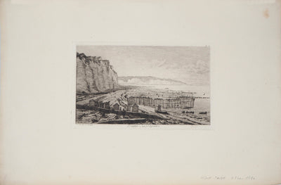 Alfred TAIEE : Dieppe, les pêcheries - Gravure (détail)