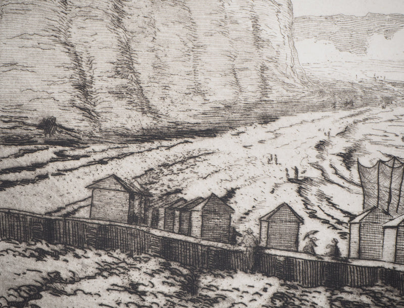 Alfred TAIEE : Dieppe, les pêcheries - Gravure (détail)