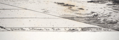 Alfred TAIEE : Granville, intérieur du port à marée basse - Gravure (détail)