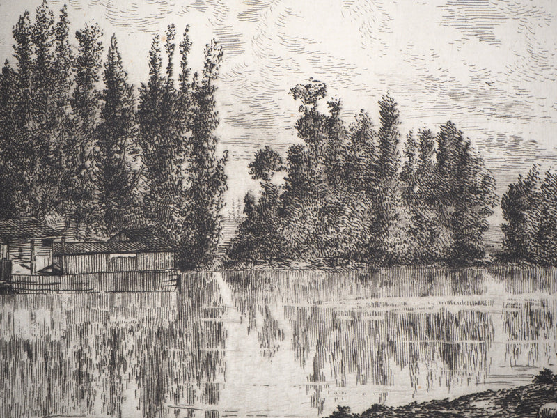 Alfred TAIEE : Parc à moutons - Gravure (détail)