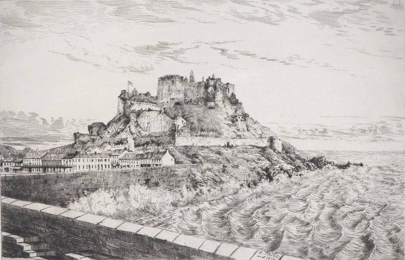 Alfred TAIEE : Ruine du château de Montorgueil - Gravure
