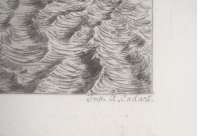 Alfred TAIEE : Ruine du château de Montorgueil - Gravure (détail)