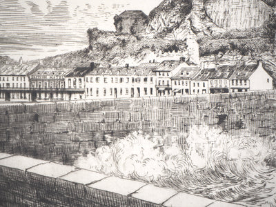Alfred TAIEE : Ruine du château de Montorgueil - Gravure (détail)