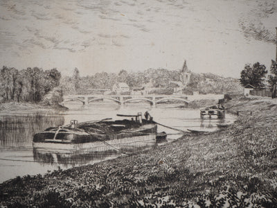 Alfred TAIEE : Saint Ouen avant la guerre - Gravure (détail)