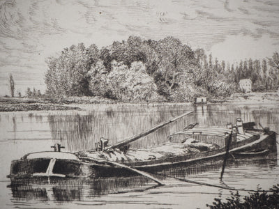 Alfred TAIEE : Saint Ouen avant la guerre - Gravure (détail)