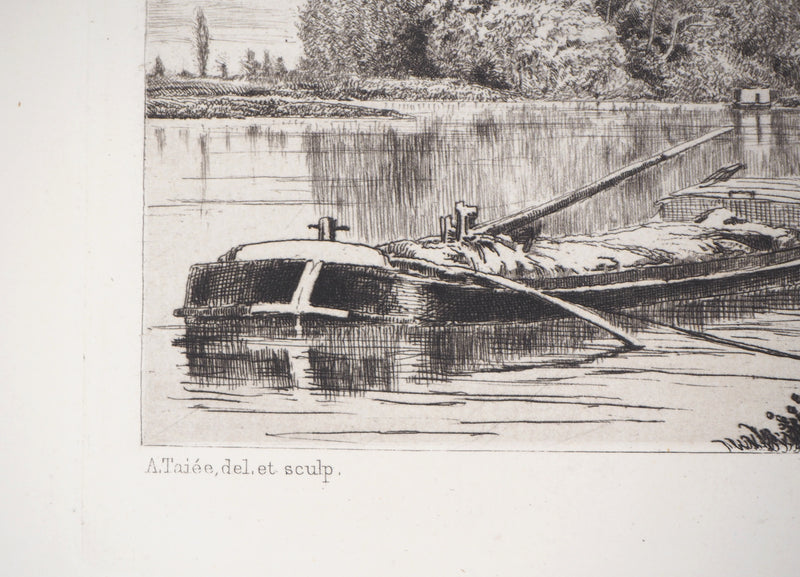 Alfred TAIEE : Saint Ouen avant la guerre - Gravure (détail)