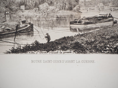 Alfred TAIEE : Saint Ouen avant la guerre - Gravure (détail)