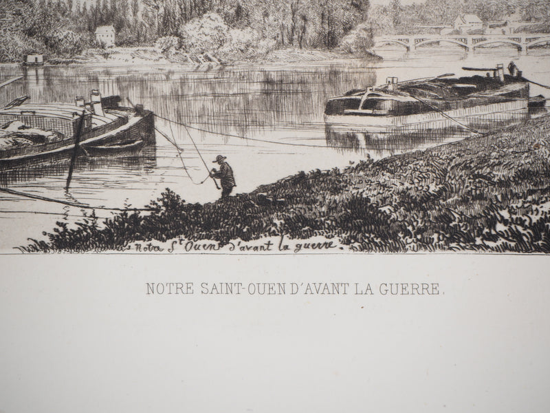 Alfred TAIEE : Saint Ouen avant la guerre - Gravure (détail)