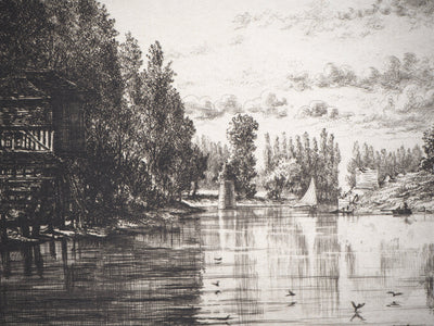 Alfred TAIEE : Parc de Saint Ouen - Gravure